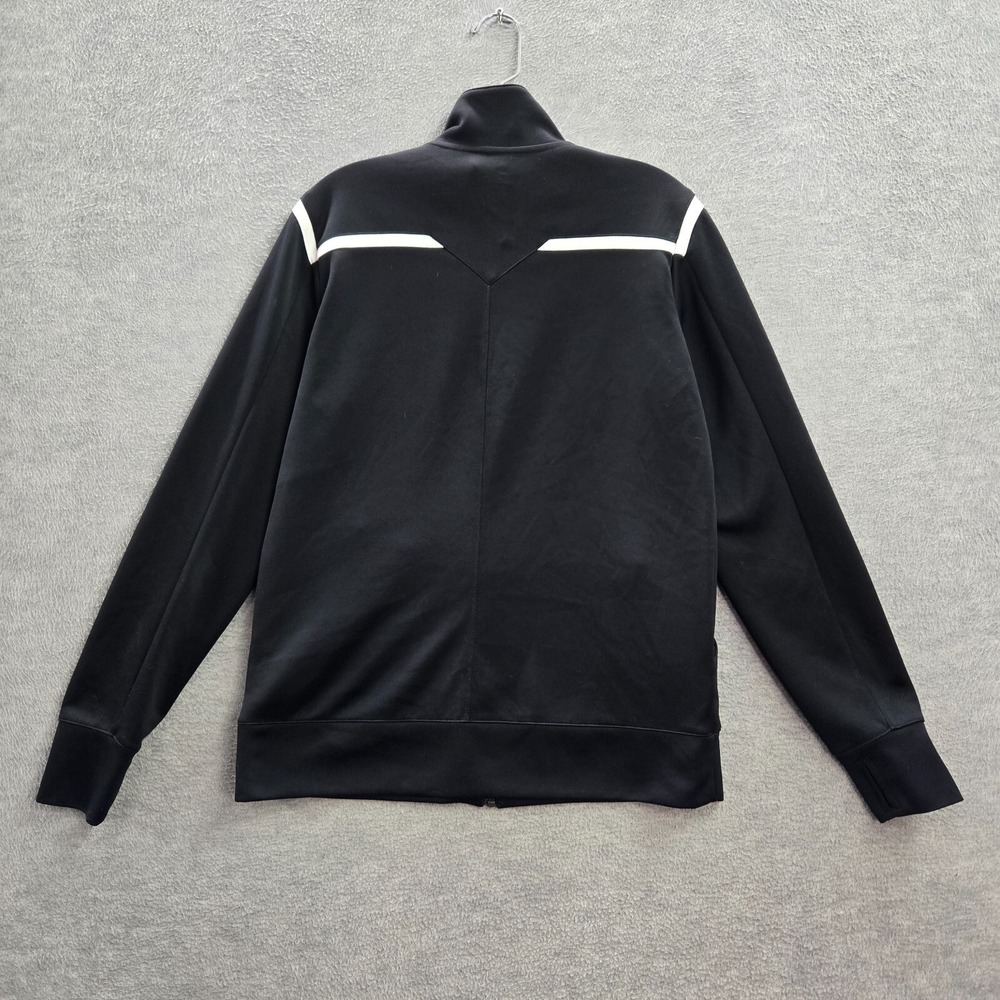 Nike Women Jacket Large Black Track Logo Swoosh Embroidered Pockets‎ Full Zip - Picture 8 of 12